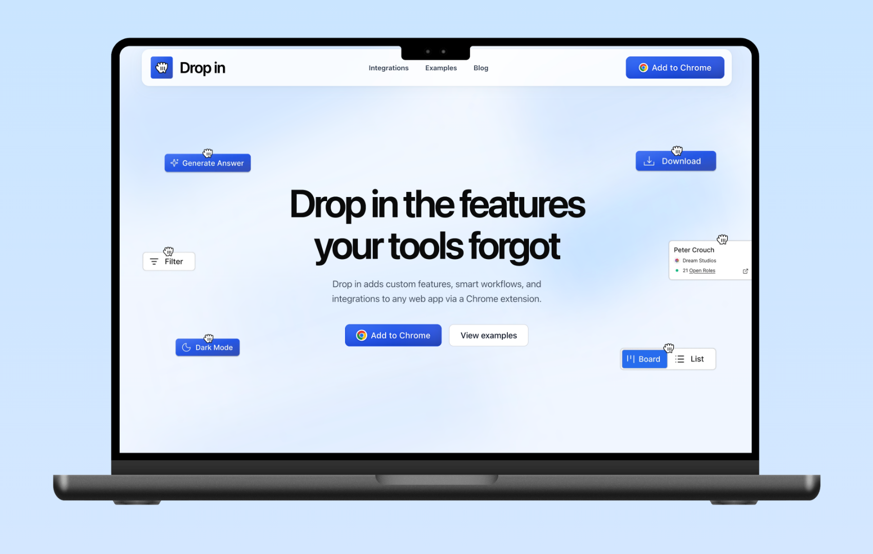 An image of the Drop In - Browser Extension project.