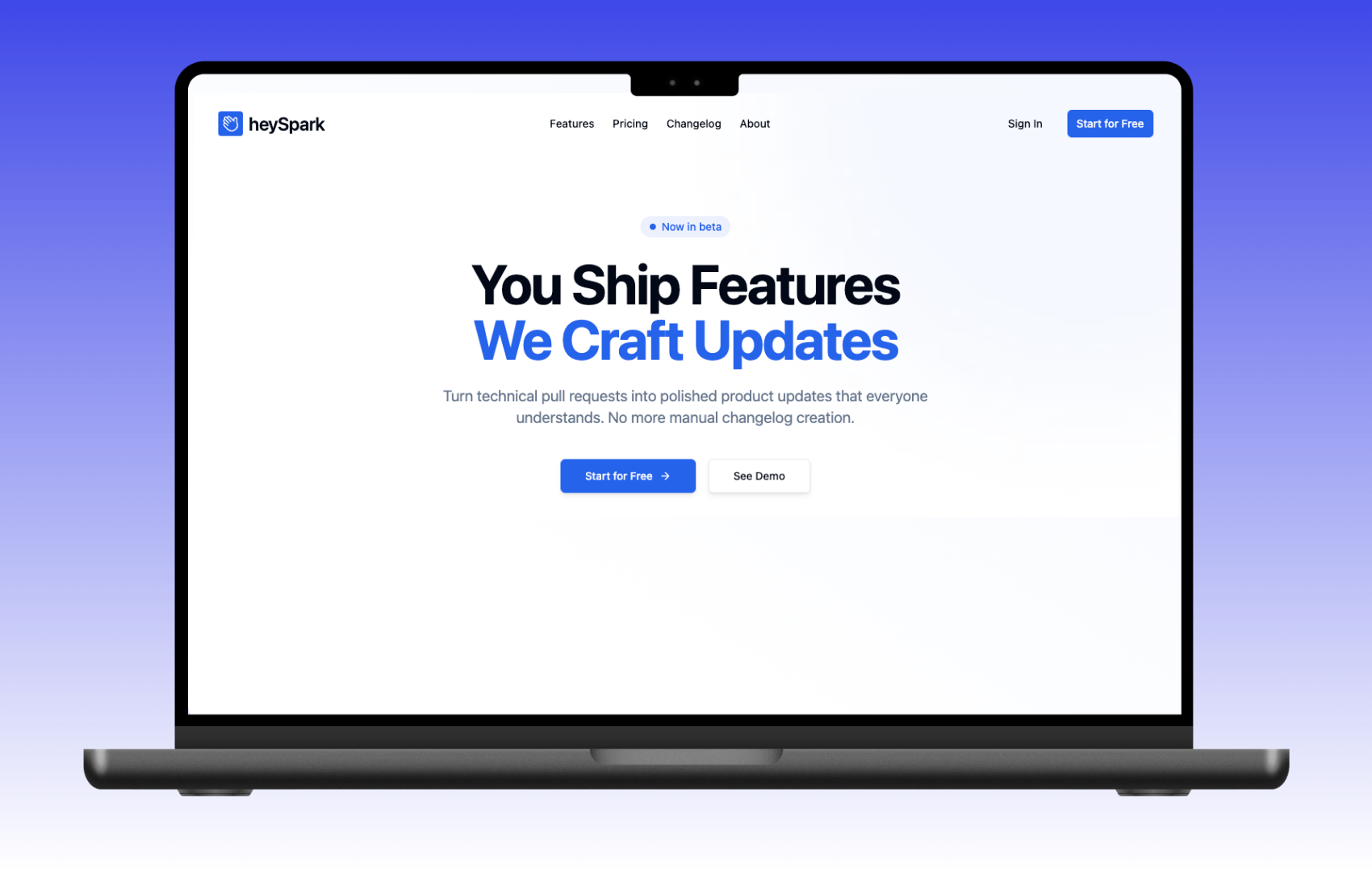 An image of the heySpark - AI Changelogs project.